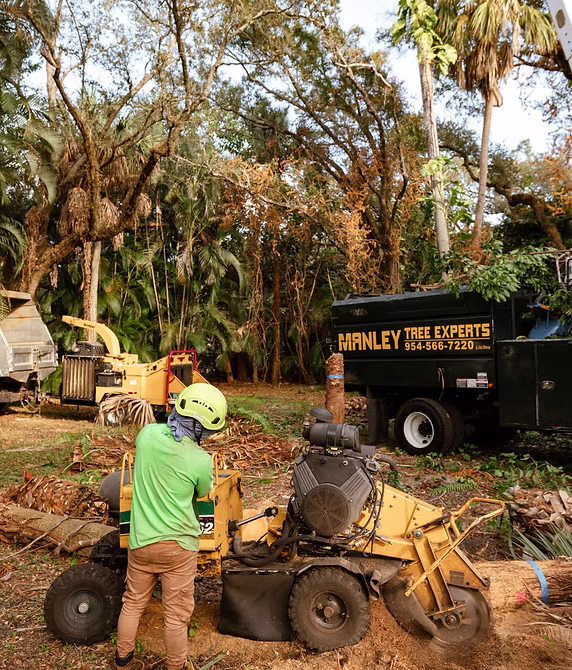 Manley Tree Service crane operation