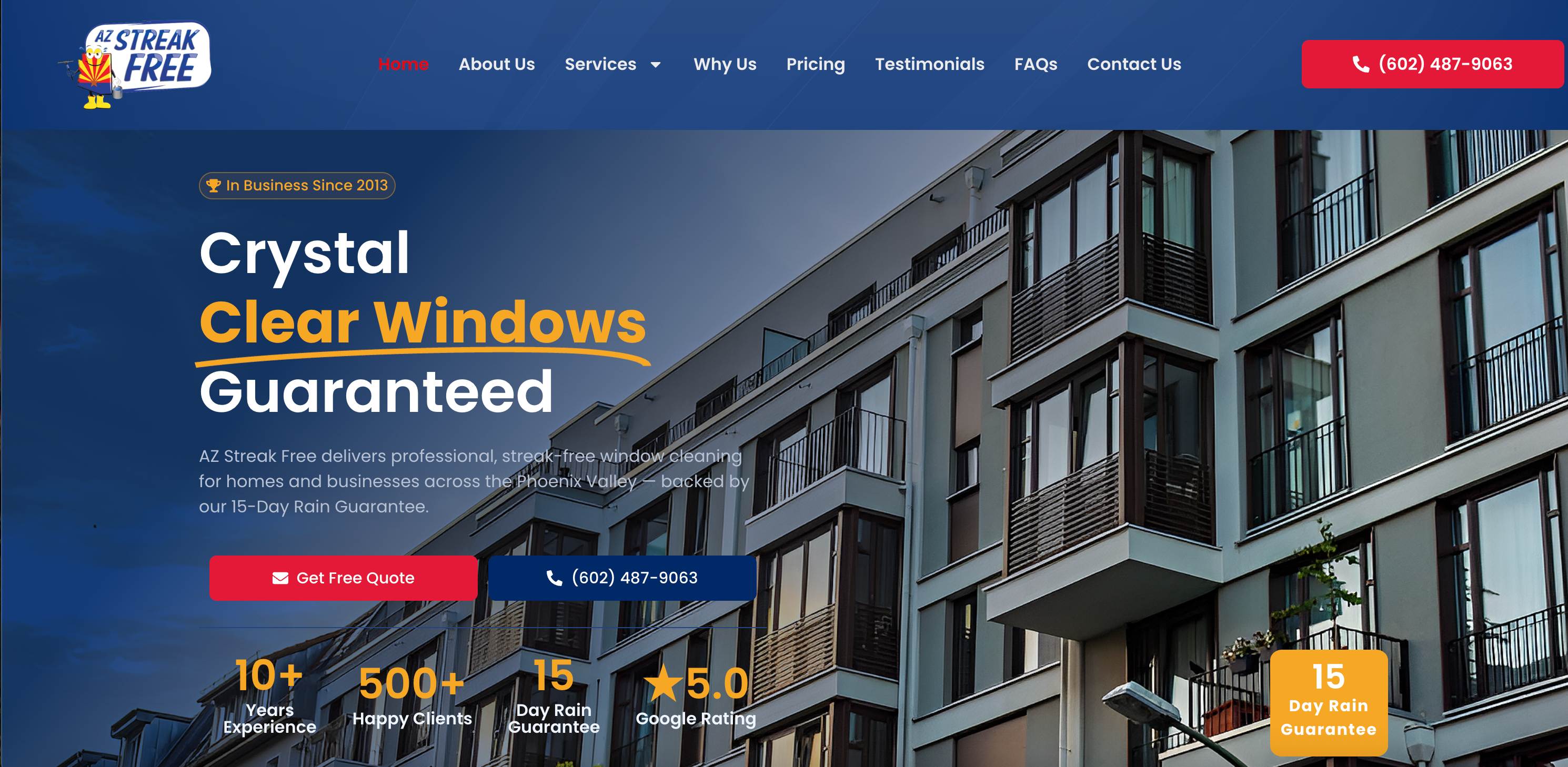 AZ Streak Free website designed by Casaccio Media