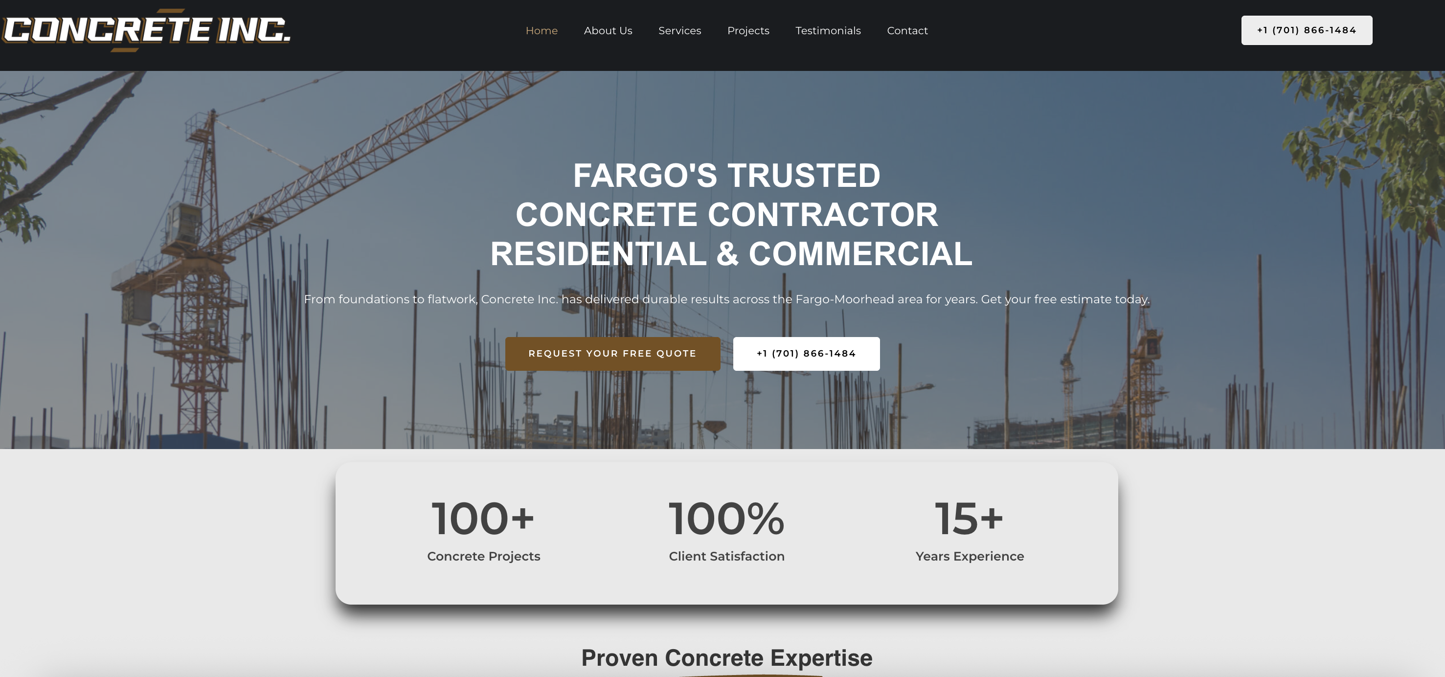 Concrete Inc. website designed by Casaccio Media