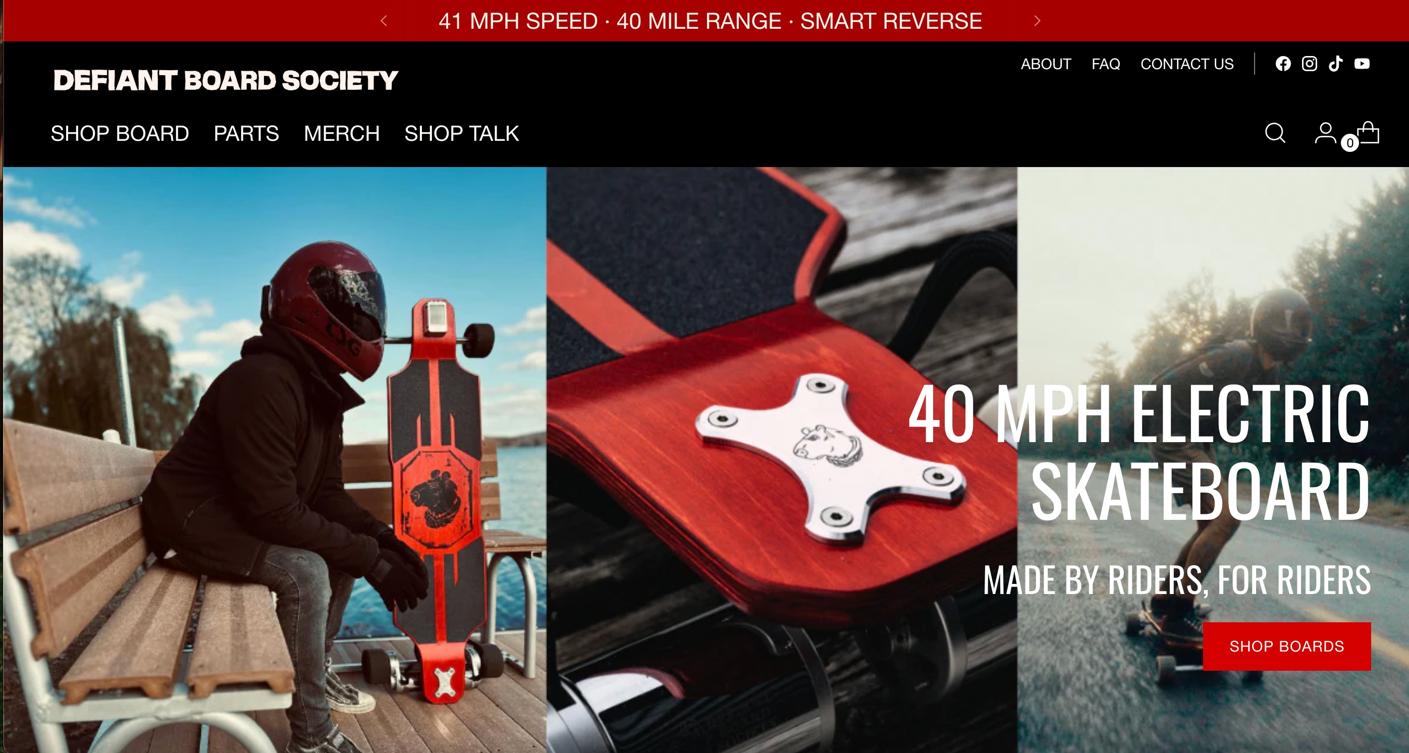 Defiant Board Society website designed by Casaccio Media