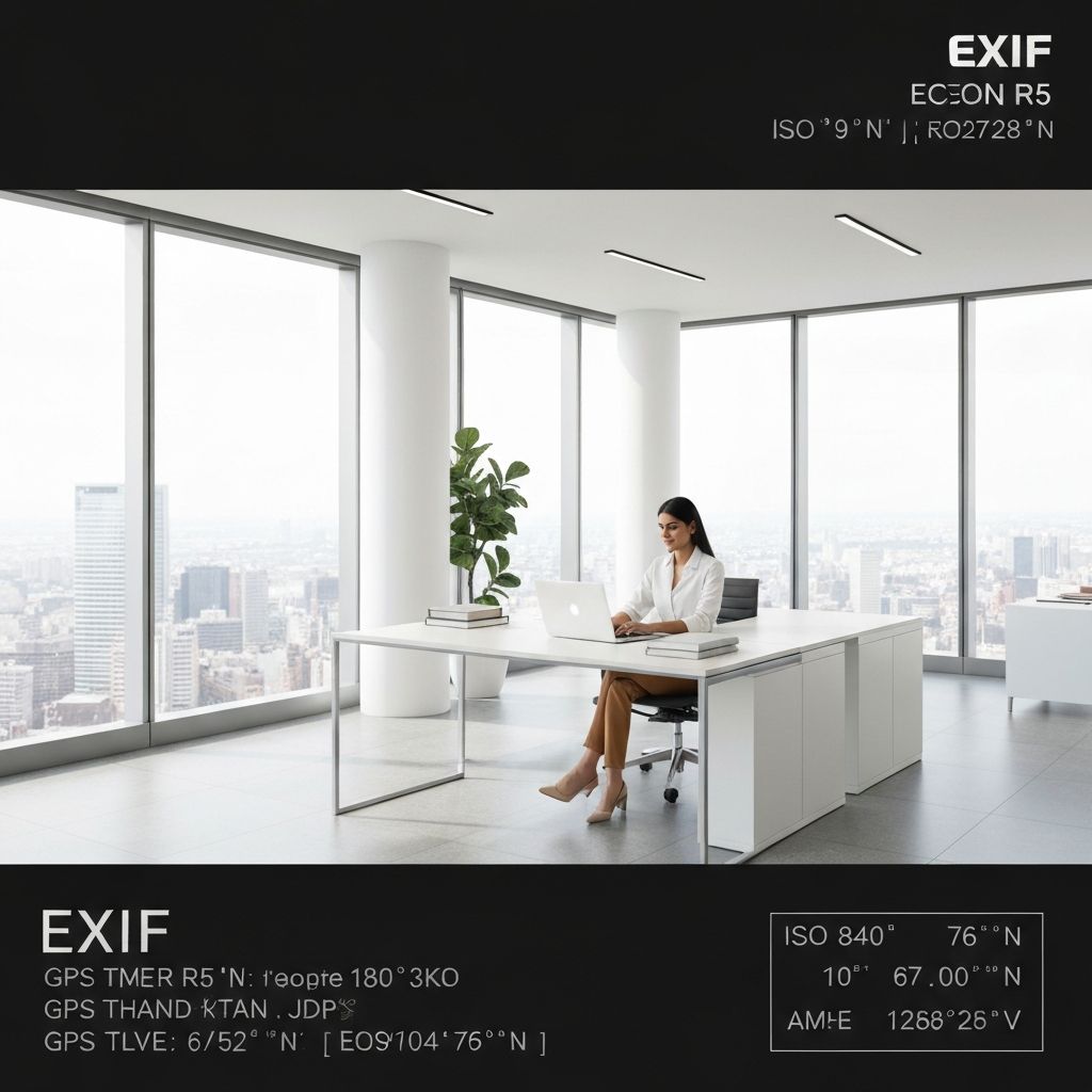 Business photo with geo-tag metadata showing location information for local SEO